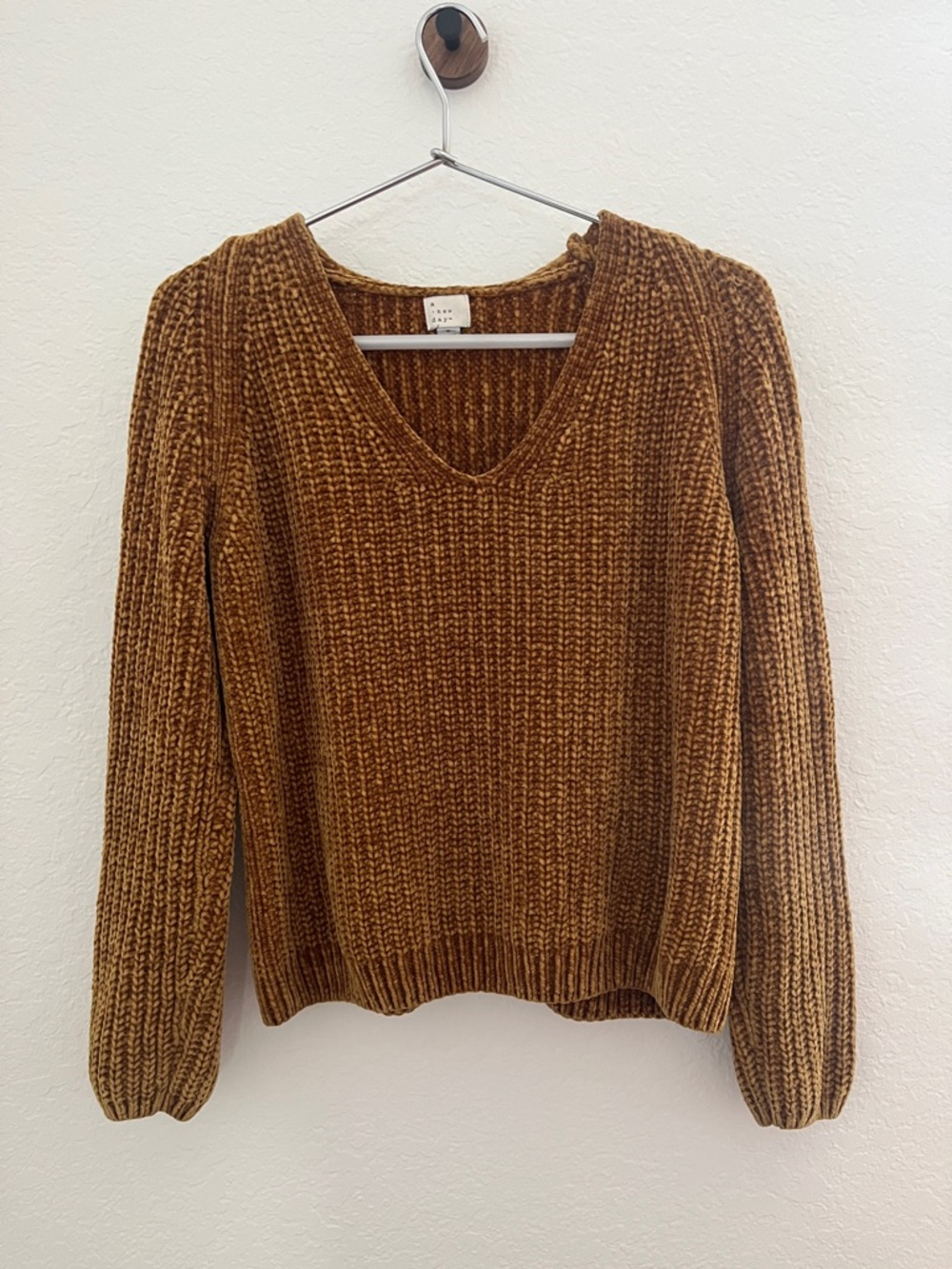 a new day V-Neck Chunky Sweater in Mustard